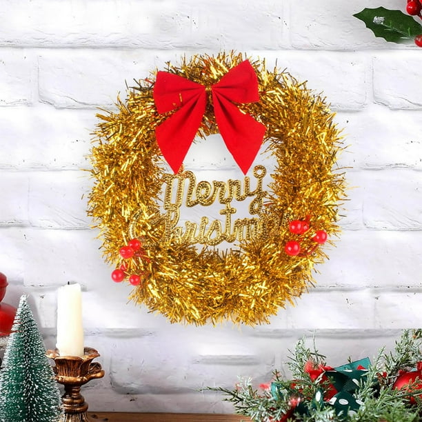¡Ofertas de Clearance!, Adornos navideños Coronas navideñas de plástico Decoración navideña decorativa para colgar Coronas de yute de madera Akmoler