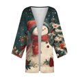 thumbnail image 7 of Women's Casual and Fashionable Christmas Printed Lightweight Mid-Length Jacket Cardigan, for Spring and Fall Wear,Army Green,XL, 7 of 7