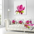thumbnail image 3 of Designart Full Bloom Pink Magnolia Flower - Floral Throw Pillow - 18x18, 3 of 5