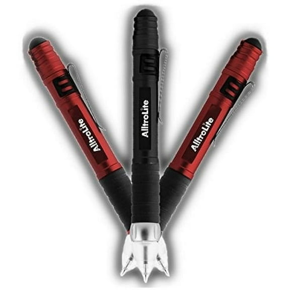 AlltroLite LED Stylus Pen Light Night Writer - Red- For Touchscreen Devices, Tablets, iPads, iPhones, Multi-Function Capacitive Pen With LED Flashlight, Ballpoint Ink Pen, 3-In-1 Pen