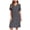 Dark Gray, variant on Elara Women’s Modal Cotton Short Sleeve Nightgown V-Neck Pleated Loose Fit Maxi Sleep Dress, Plus Size Casual Summer House Dress Light Blue L