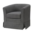 thumbnail image 2 of JERFIT Modern Gray Fabric Barrel Chair with Swivel Base for Living Room, Office, 2 of 5