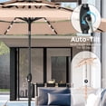 thumbnail image 6 of Alpha Joy 10ft 3 Tier Auto-tilt Outdoor Patio Umbrella Beach Garden Double Vented Table Umbrella with Solar Lights, Beige, 6 of 7