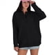 thumbnail image 1 of Suéter Informal Holgado de Larga con Solapa para Mujer, Color Liso, Estilo Holgado, de Punto. Negro M, 1 of 8