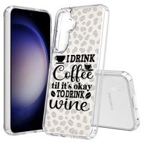TalkingCase Slim Fit Phone Case Compatible for Samsung Galaxy S25(Not S25  Plus/Ultra), Coffee Then Wine Print, Lightweight,Flexible, USA Print