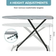 thumbnail image 3 of BEHERZT Iron Board Full Size Metal Legs & Heat Resistant Cover, Ironing Board with Iron Rest,Height Adjustable, 13x53 inch,Gray, 3 of 8