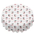 thumbnail image 2 of Cow and Heart White Pattern Round Tablecloth 60"x60", Wrinkle Resistant Wipeable Table Cover for Kitchen Dining Room Picnic Patio and Party, 2 of 6
