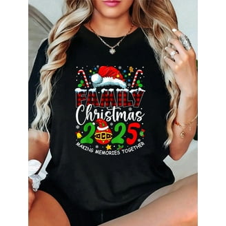 Christmas Shirts For Women - Funny Santa Claus Holiday Graphic Tee, Soft Stretchy Fabric, X-Large Green