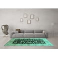 thumbnail image 3 of Ahgly Company Indoor Square Oriental Turquoise Blue Industrial Area Rugs, 4' Square, 3 of 4