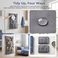 thumbnail image 6 of 2 Pack Hanging Laundry Hamper Bag, Over the Door Dirty Clothes Basket with Zipper & Pocket, Large Capacity Laundry Organizer with Hooks & Adhesive Stickers for Bathroom, Bedroom, Kids Room, 6 of 7