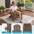 thumbnail image 5 of JONPONY Folding Adirondack Chair - HDPE All-Weather Outdoor Chairs, Patio Chairs Outdoor Wood Like Adirondack Chair for Backyard, Camping, Pool & Fire Pit,Brown, 5 of 10