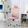 thumbnail image 2 of HOMCOM Chaise de Bureau Ergonomique, Chaise de Bureau avec Appuie-Tête Réglable, Rose, 2 of 10
