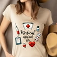 thumbnail image 4 of Medical Assistant Life Graphic T-Shirt for Women and Men, Casual Top, White, Size S, 4 of 6