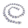 thumbnail image 2 of Cadena de diamantes de imitación de cristal, 1 yarda, 2,3 cm, cadena de flores con forma de hoja de diamantes de imitación de cristal, decoración DIY para prendas, pendientes, cinturón, azul real, 2 of 12