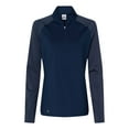 thumbnail image 1 of Adidas Chandail à Demi-Glissière à Rayures pour Femmes, G, Bleu Marine Équipe, 1 of 3