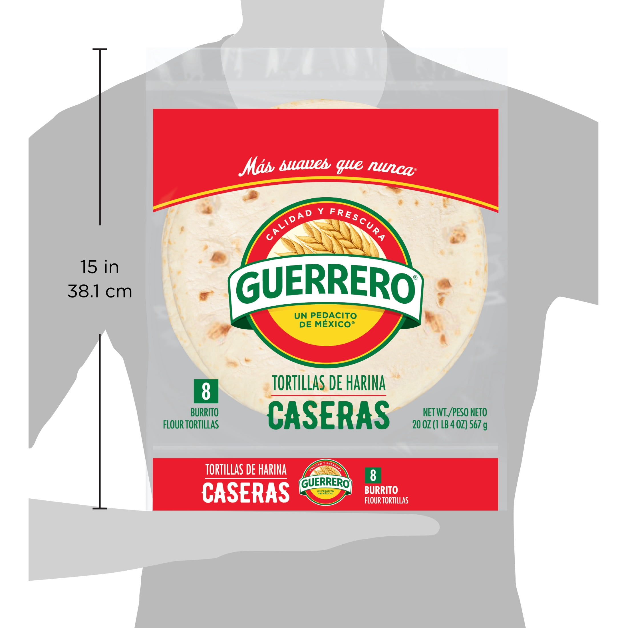 Guerrero Caseras Flour Tortillas, Burrito Size, 8 Count