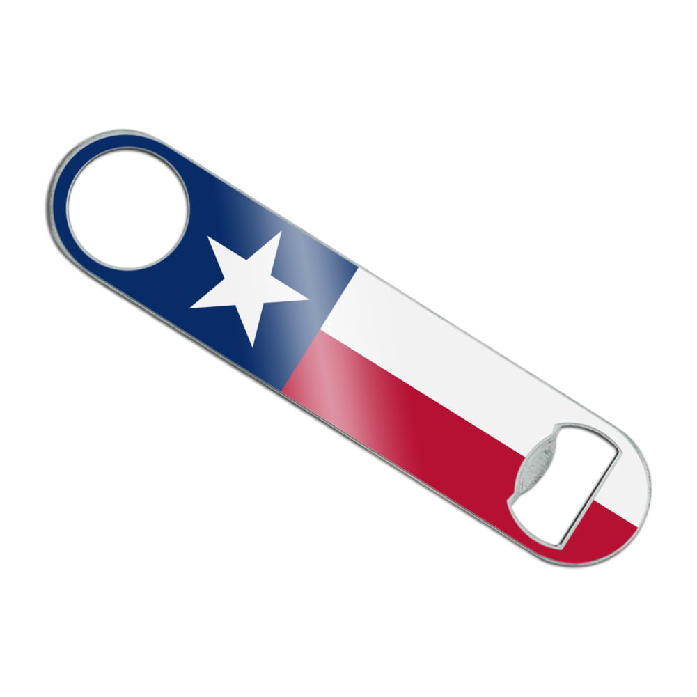 Rustic Texas State Flag Distressed USA Stainless Steel Flat Speed Bottle Opener 