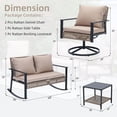 thumbnail image 6 of Ainfox 4-Piece Outdoor Patio Furniture Sofa Set with Chairs, Coffee Table and Loveseat, Khaki, 6 of 14