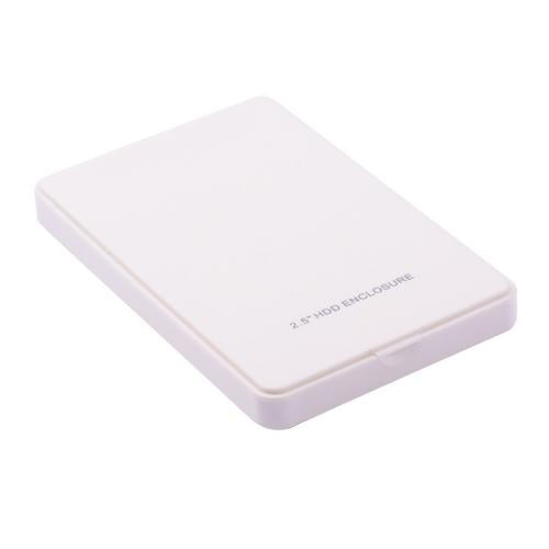 2.5&quot; USB2.0 HDD External Enclosure Case Cover Box Hard Drive Disk Support 2TB for PC HD White