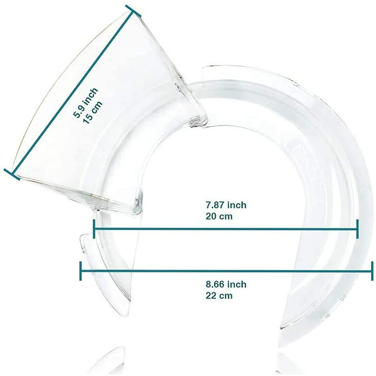InnoMoon Pouring Shield for KitchenAid 4.5-5 Quart Mixer Bowl(Stainless  Steel, Glass and Ceramic), Clear Safety Shield for KitchenAid Tilt-Head  Stand