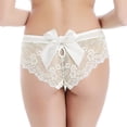 thumbnail image 3 of Varsbaby Womens Sexy Lace Panties Pack of 3pcs Midnight Lingerie Underwear with Bow Knot, 3 of 5