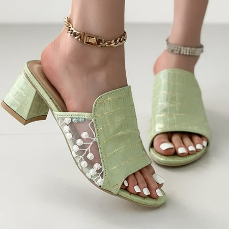 

Women s Leopard Pattern Sandals Ankle Strap Casual Chunky Heel Summer Shoes Point Toe Lightweight Shoes