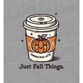 thumbnail image 4 of Just Fall Things Pumpkin Spice Latte Youth Heather Gray Crew Neck Short Sleeve Tee-Medium, 4 of 4