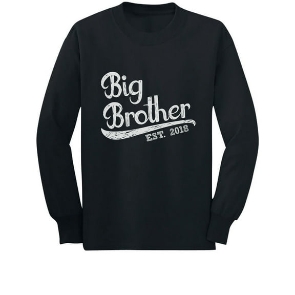 TeeStars - Gift for Big Brother 2018 Toddler/Kids Long sleeve T-Shirt 5/6 Black