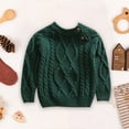 thumbnail image 2 of Ccpelsie Toddler Baby Girl Boy Oversized Sweater Long Sleeve Crewneck Sweatshirt Warm Fall Winter Knit Pullover Tops(Z2-Dark Green,4-5 Years), 2 of 4