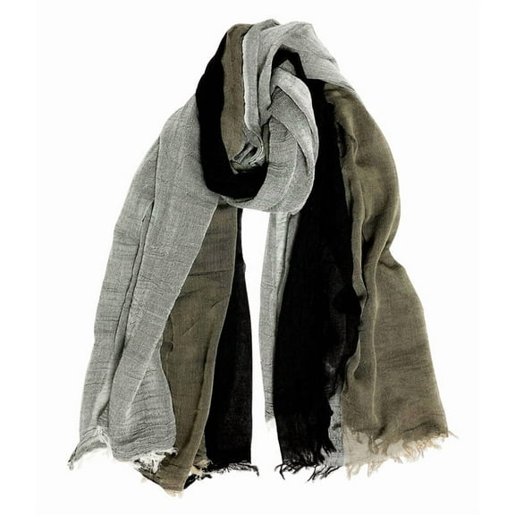 Wowstyle Color Block Linen Scarf for Men Long Neck Wraps Shawl Urbanstyle Scarf Gift for Men