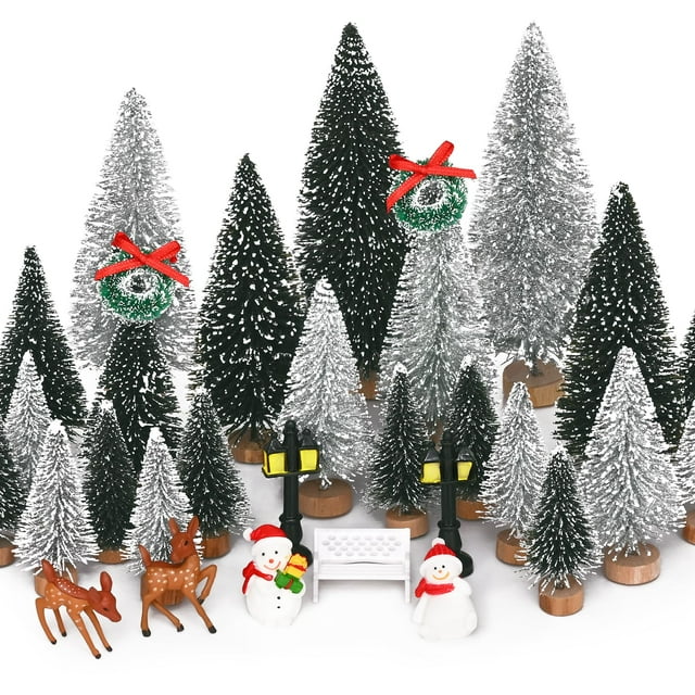 Accesorios Christmas Village Waipfaru, 30 unidades, con muñeco de nieve