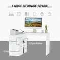 thumbnail image 4 of CoSoTower L-Shaped Desk, Computer Corner Desk with Storage Shelf, Drawer, PC Table Home Office Workstation, White, 4 of 7
