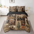 thumbnail image 2 of Feelyou Wildlife Bear Print Twin Bedding Sets 7-Piece, Jungle Moose Deer Animal Bedding Comforter Set, Rustic Lake House Reversible Sheet Sets, Ultra Soft Bedroom Decor, 2 of 7