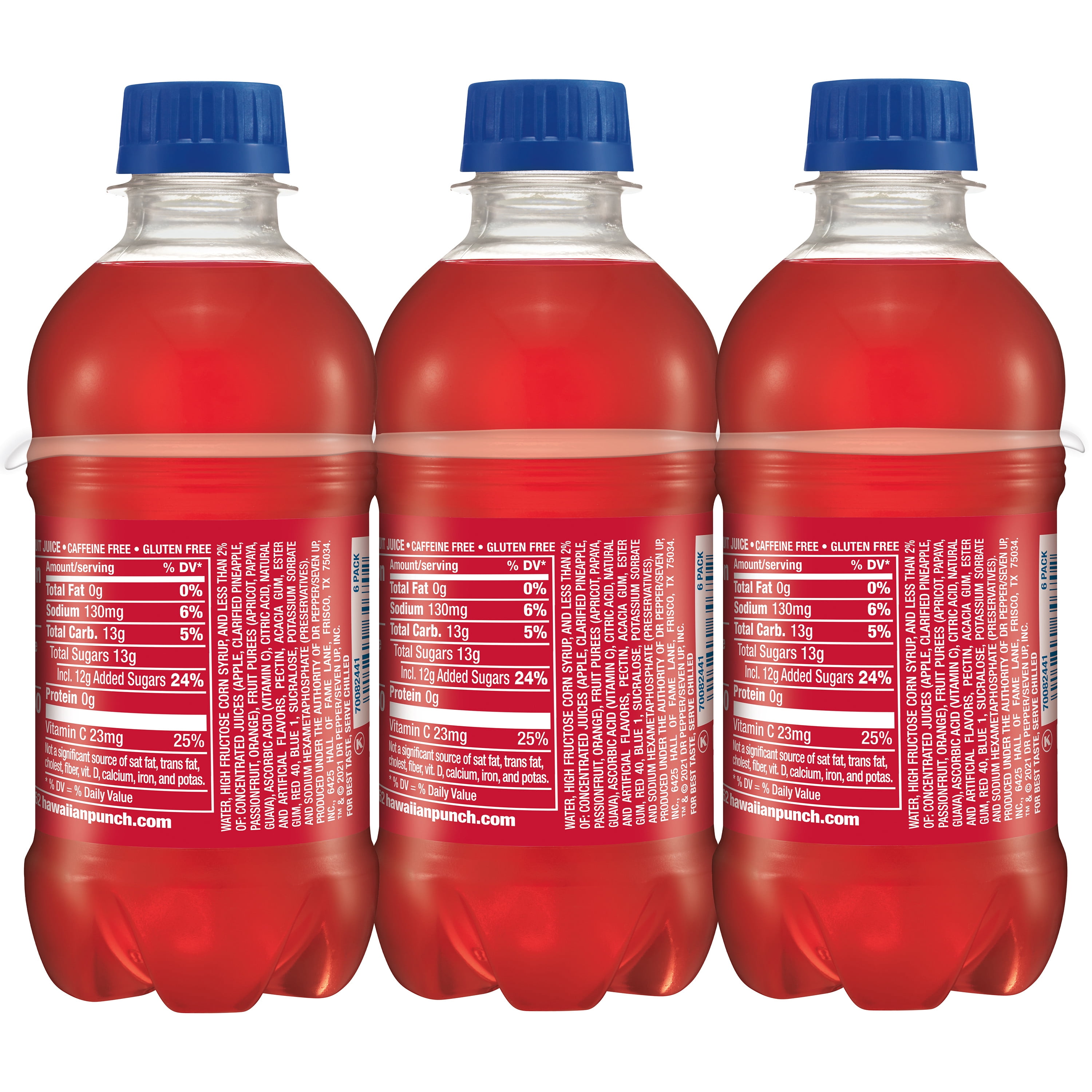 (2 pack) Hawaiian Punch Fruit Juicy Red Juice, 10 fl oz, 6 Count Bottles