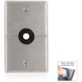 thumbnail image 2 of Leviton S751-N 1-Gang .625-Inch Hole Device Telephone/Cable Wallplate, Box Mount, Horizontal Split Plate, Stainless, 2 of 3