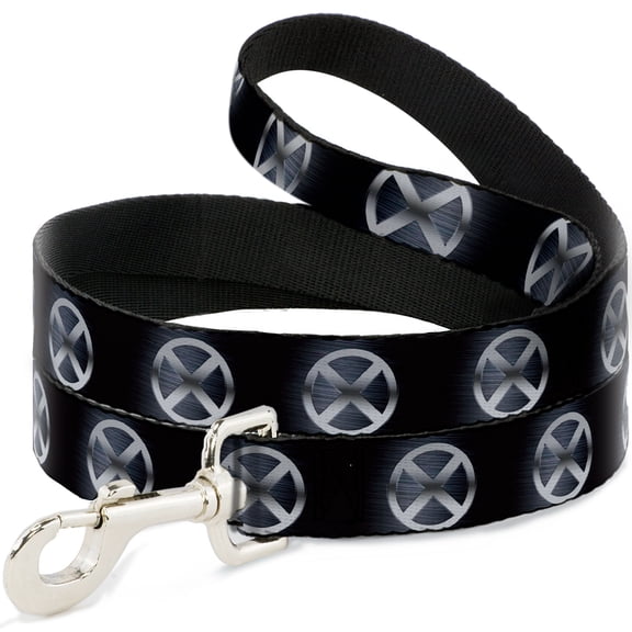Marvel Comics Pet Leash, Dog Leash, X Men X Icon Black Silvers, 4 Feet Long 0.5 Inch Wide