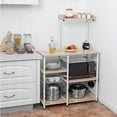 thumbnail image 3 of Costway 4-Tier Vintage Kitchen Baker's Rack Utility Microwave Stand W/ Basket & 5 Hooks Steel White, 3 of 12