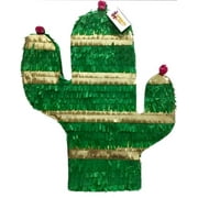 Fiesta Cactus Pinata, Green & Gold, 18in x 24in