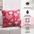 thumbnail image 6 of Pink Valentines Pillow Covers 18x18 Pink White Love Heart Pillow Case Valentines Day Pink Throw Pillow Covers Cotton Linen Cushion Case for Living Room Couch Sofa Patio Set of 2, 6 of 6