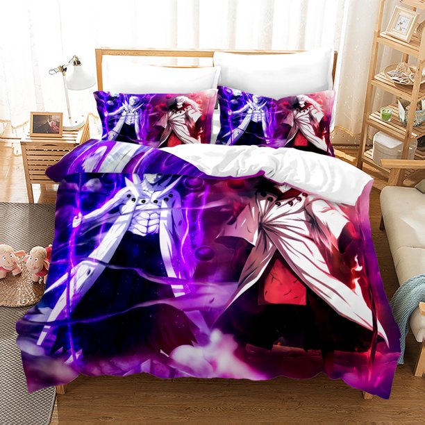 Anime 3PCS NARUTO Bedding Sheet Sets 3D Printed Naruto Sasuke Kakashi
