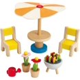 thumbnail image 1 of Juego de patio con muebles de madera para casa de muñecas Hape Hape E3460, 1 of 1