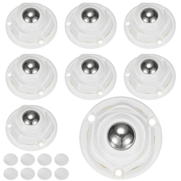 Uxcell Paquete de 8 Ruedas de Caster Autoadhesivas para Electrodomésticos, Bolas de Acero Niqueladas, Ruedas Pequeñas de Rotación 360°