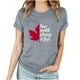 thumbnail image 1 of Camisetas de Manga Corta para Mujeres Canadá Día Hoja de Arce Impresión Básica de Verano Tee, Cuello Redondo Camiseta Casual, 1 of 3