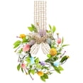 thumbnail image 2 of Kugisaki Easter Wreath 2 Pack Easter Wreaths with Colorful Eggs & Flowers for Front Door Porch Wall Farmhouse Spring Easter Holiday Party, 2 of 6