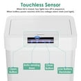 thumbnail image 5 of Pirecart Automatic Motion Sensor Trash Can - 21.1 Gallon Narrow Stainless Steel Garbage Bin, With Bag Holder, Soft Close Lid, for Office, White, 5 of 10
