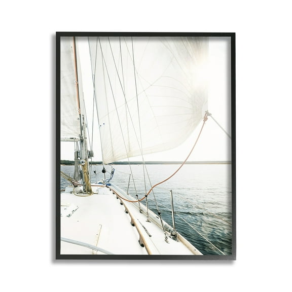 Stupell Industries Nautical Boat Mast View Transportation Photography Black Framed Art Print Wall Art, 11 x 14