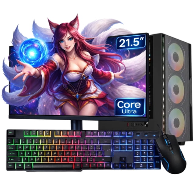 Computadora Completa de Escritorio Gamer Intel Core Ultra 7 265 16Gb DDR5 SSD 500 Gb Monitor 21.5 WIFI