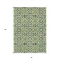 thumbnail image 3 of 5' X 8' Artichoke Green And Fern Green Medallion Washable Indoor Outdoor Area Rug, 3 of 5