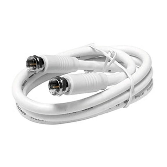 Steren 12-ft. RG-6 cULus Coaxial Cable - "F" Connectors - White