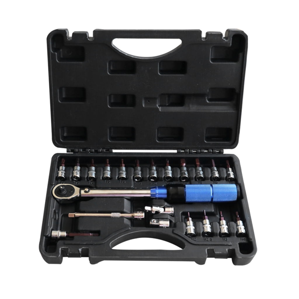 21 Piece Torque Wrench Set HighAccurate 2-24Nm, 1/4" Drive for Bike Motorcycle